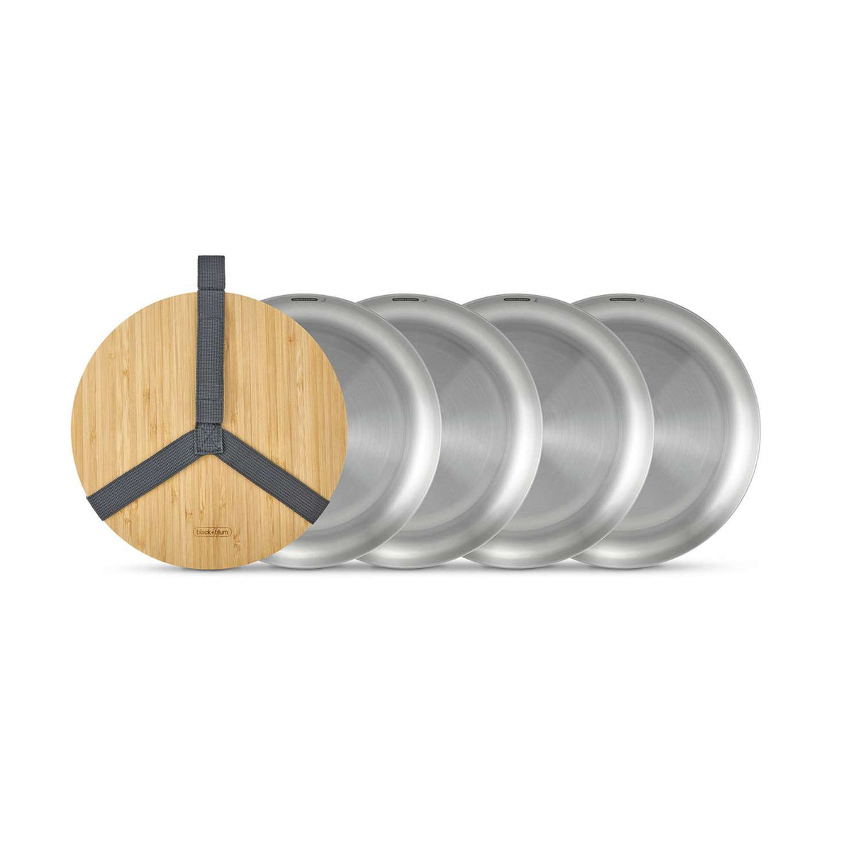 Camping Set aus Edelstahl, 4-teilig