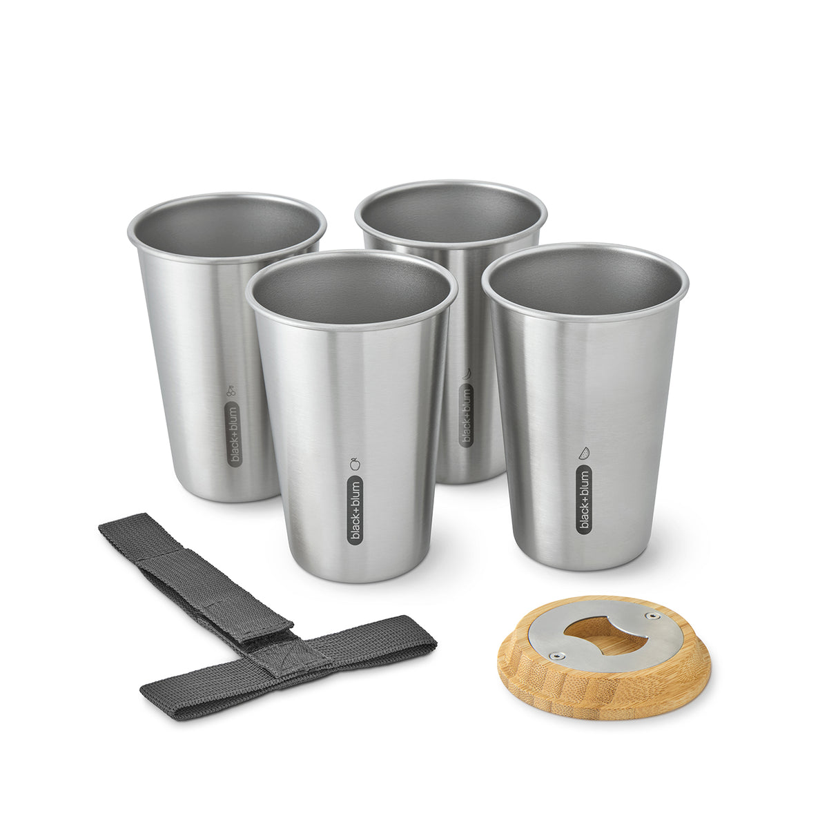 Becher-Set aus Edelstahl, 4 Stück