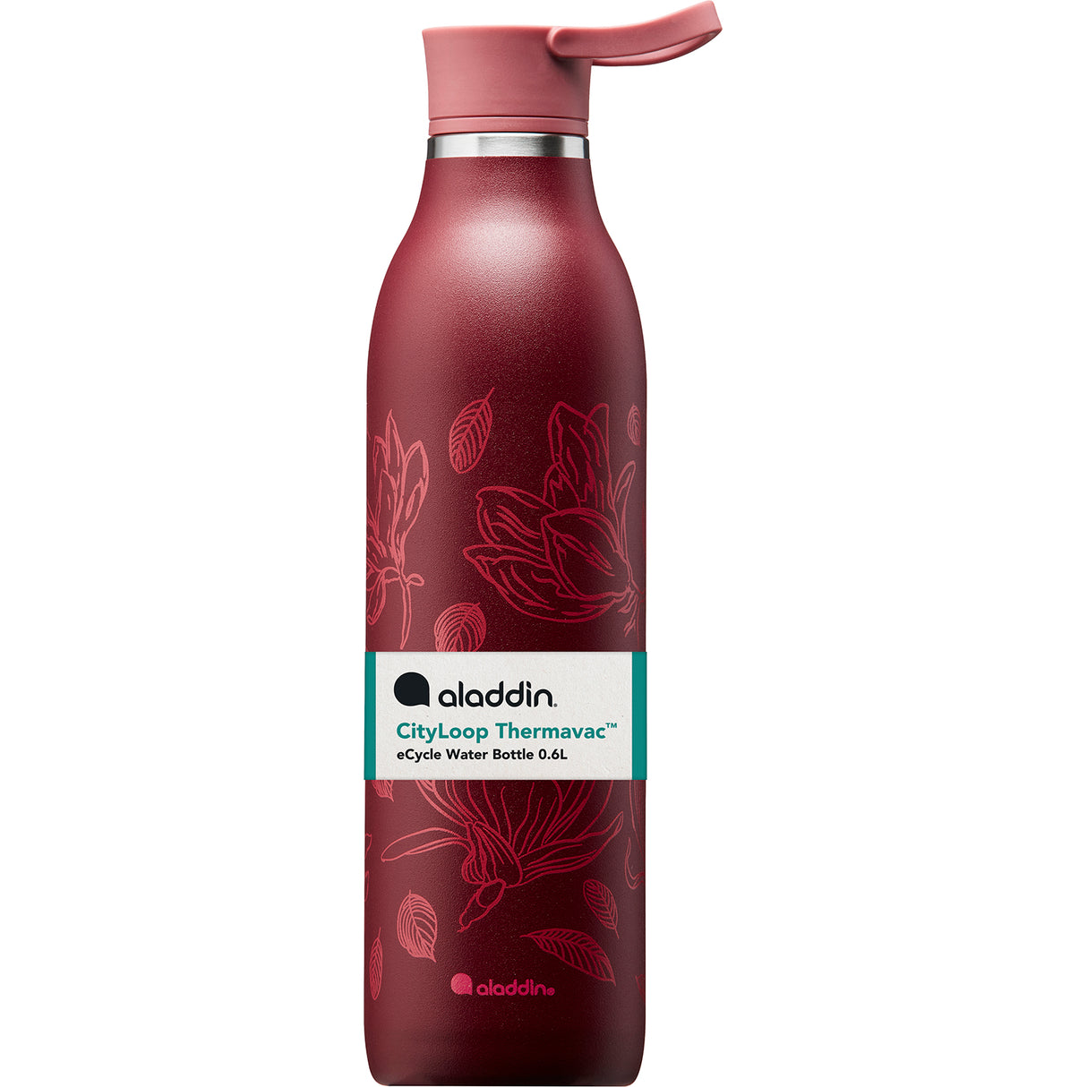 CityLoop Isolierflasche, 0,6L, Burgund + Print