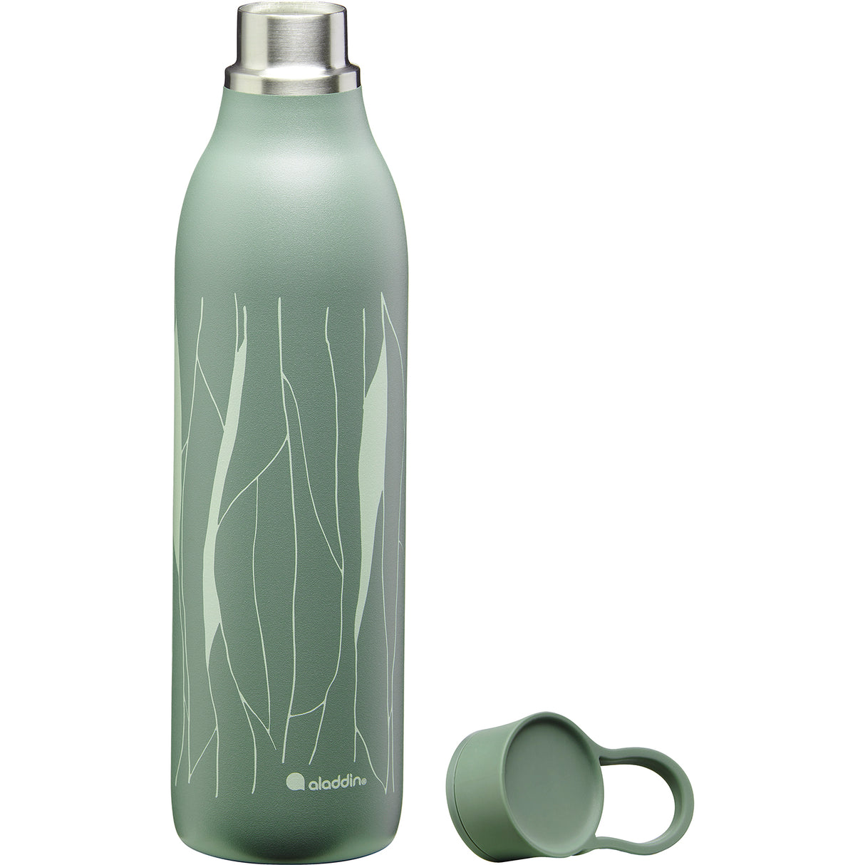 CityLoop Isolierflasche, 0,6L, Salbei-Grün + Print