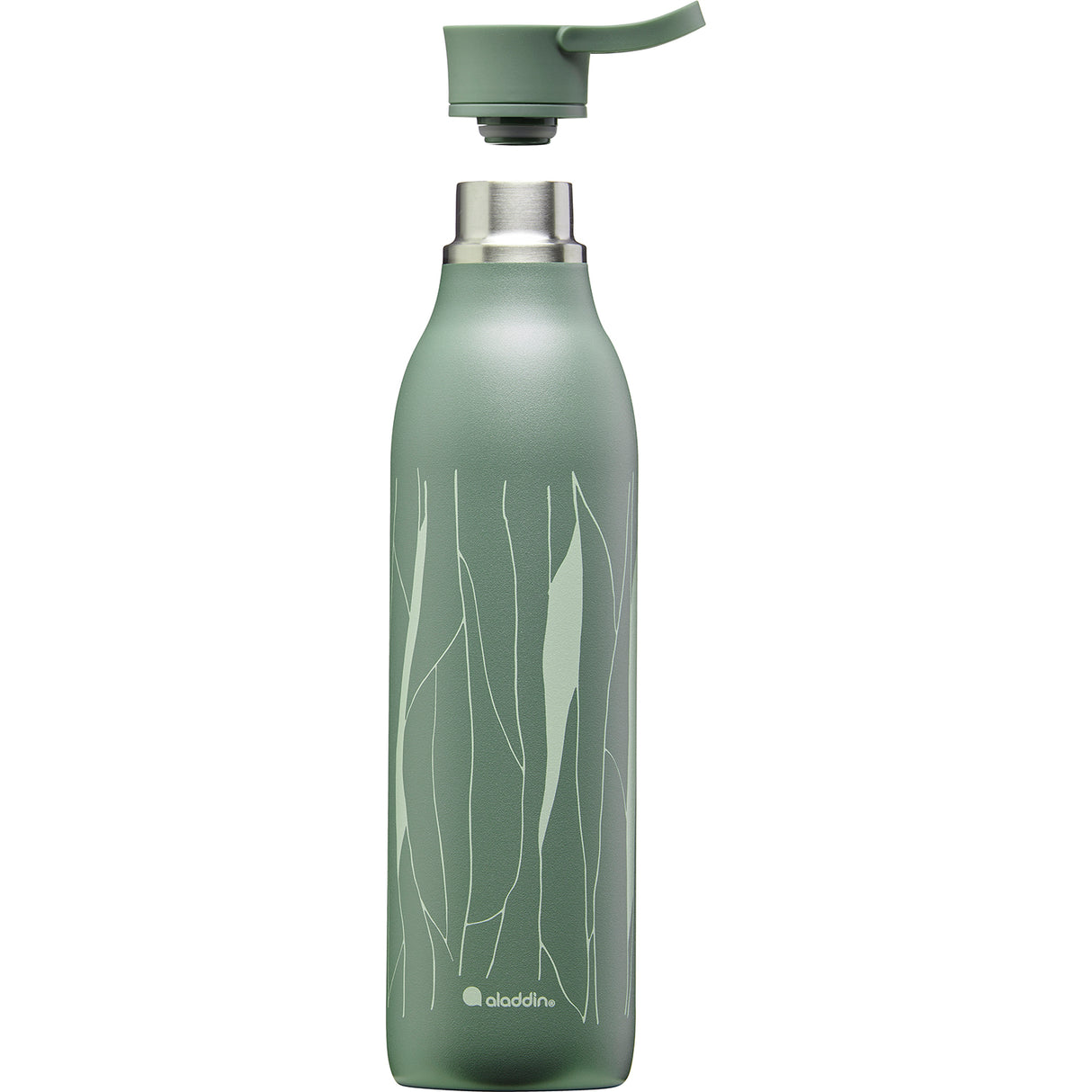 CityLoop Isolierflasche, 0,6L, Salbei-Grün + Print