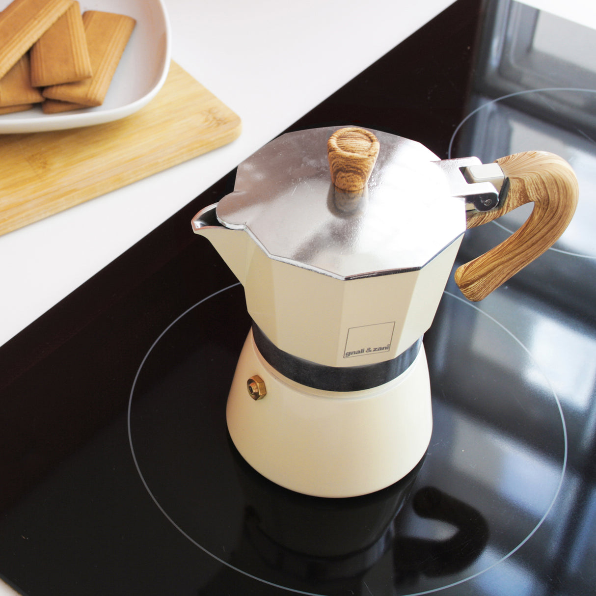 Espressokocher VENEZIA, creme, 3 Tassen