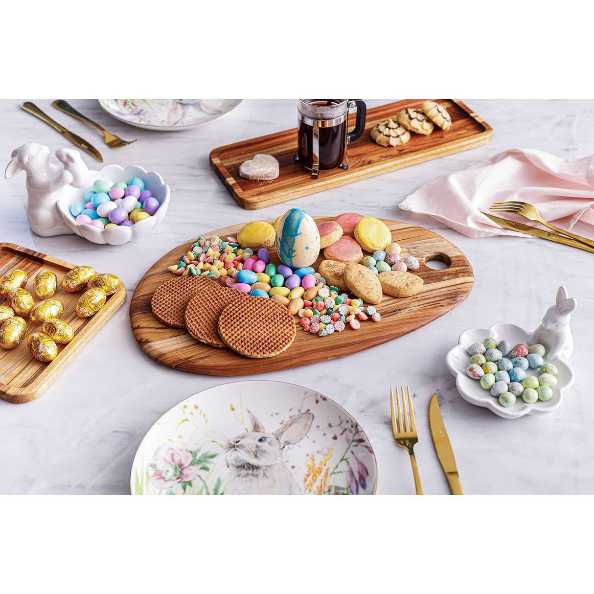 Teakholz-Schneidbrett, ELEGANT, oval