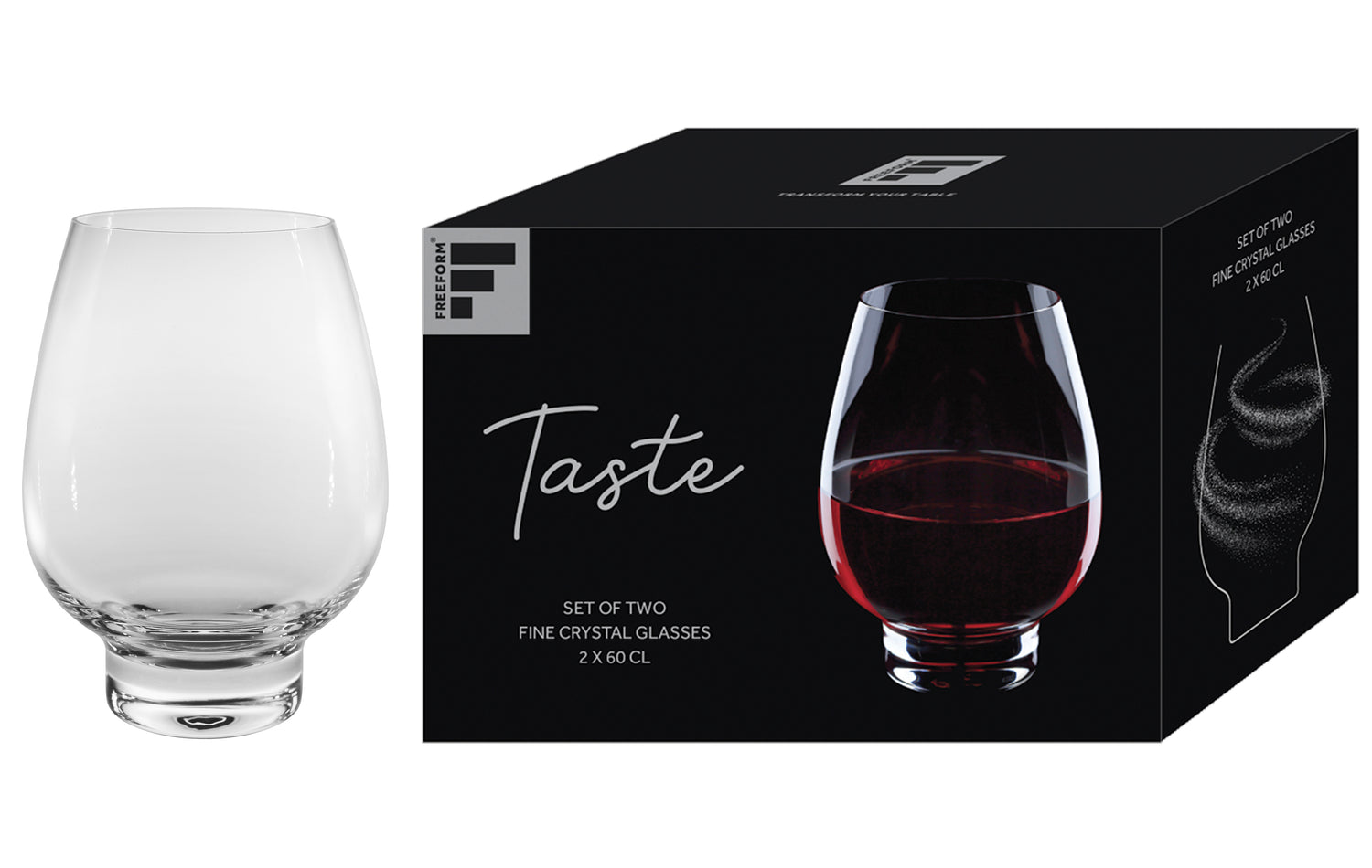 Rotwein-Glas ohne Stiel, 600ml, 2er Set