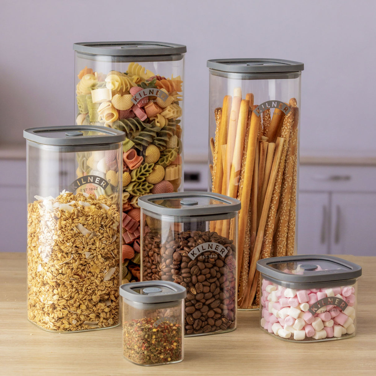 Vorratsbehälter aus Borosilikatglas in 5 Größen