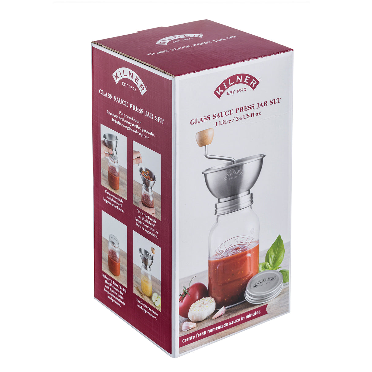 Passiermühle aus Edelstahl, 1 Liter