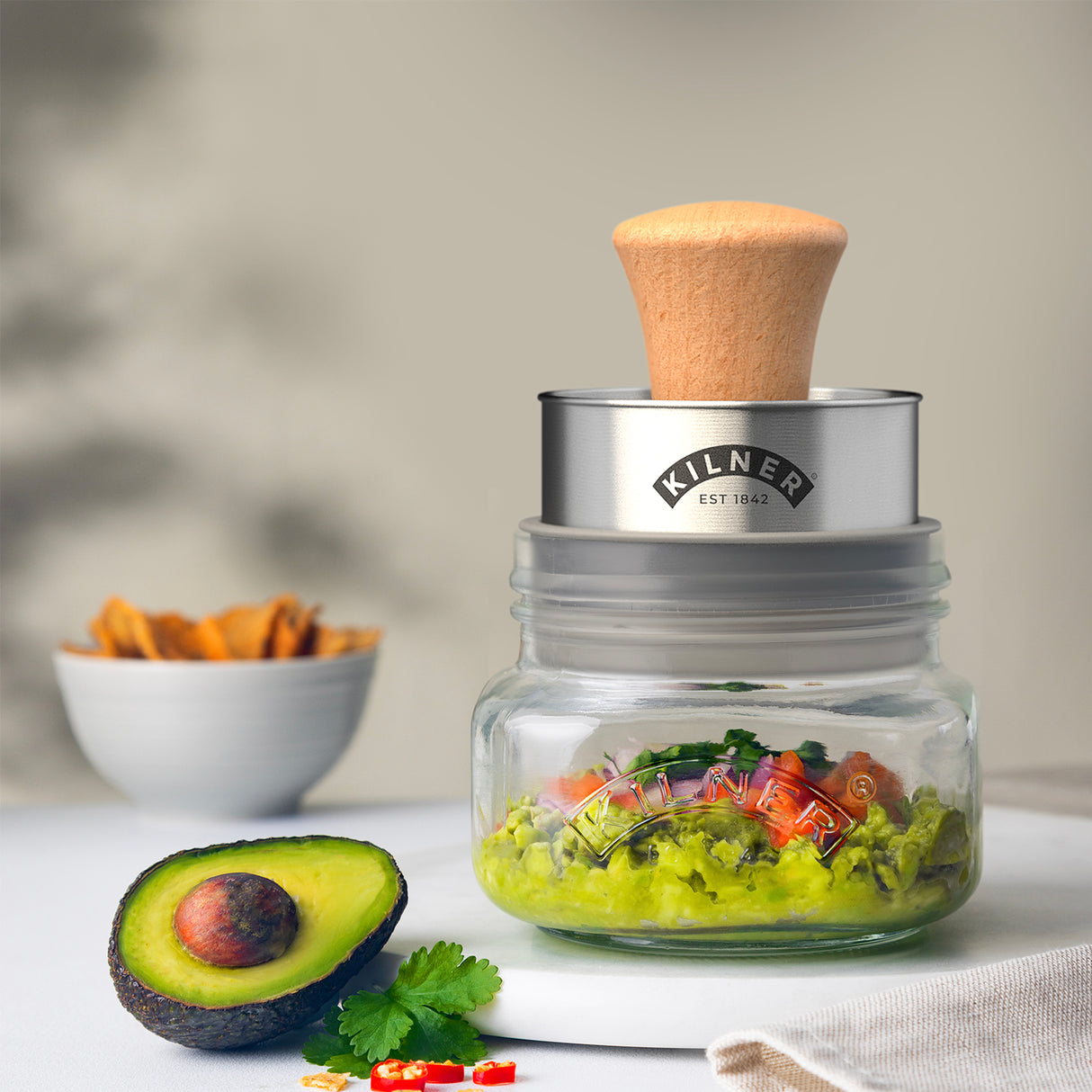 Guacamole-Set mit 0,5 Liter Glas