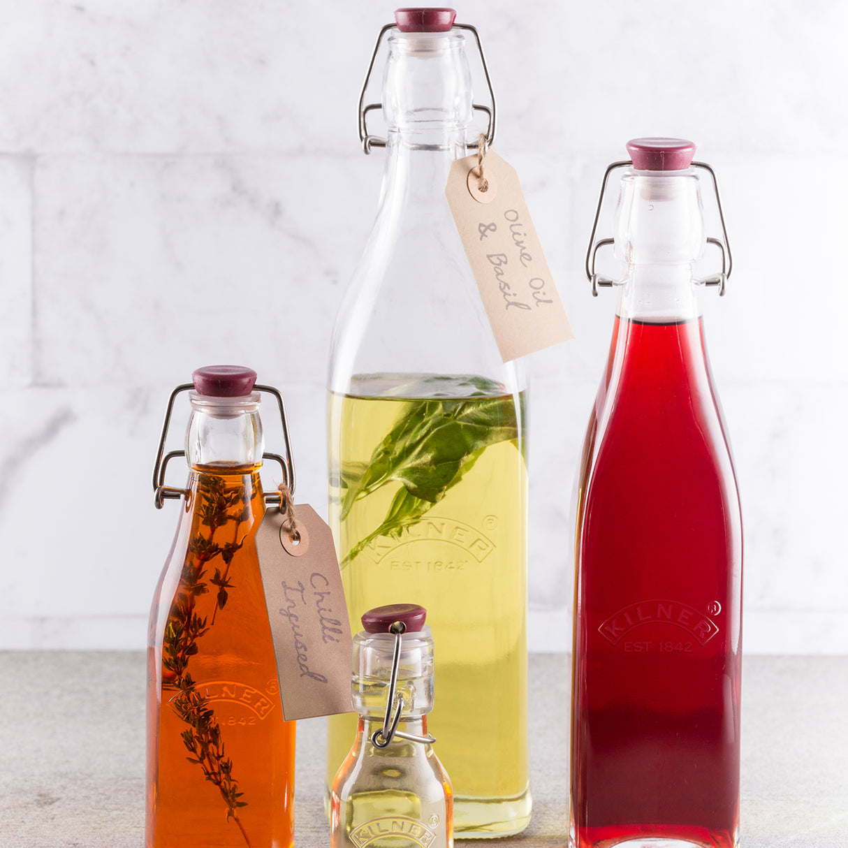 Einkochflasche mit Bügelverschluss, quadratisch, in 3 Größen