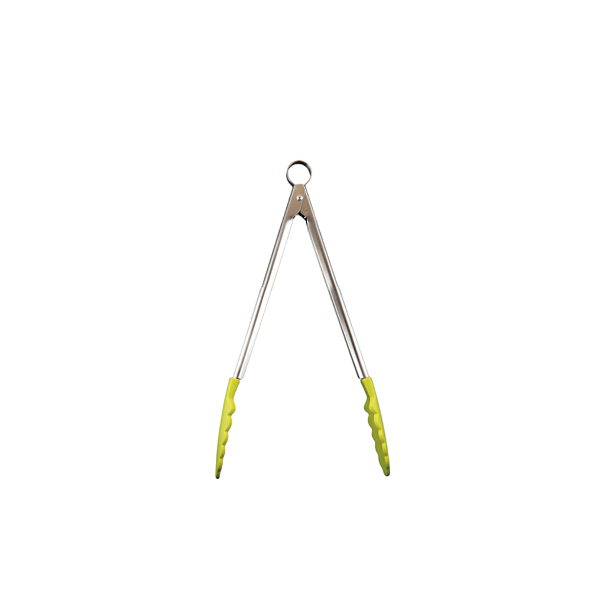 Edelstahl-Küchenzange mit Antihaft-Silikonenden, grün, Länge: 24 cm