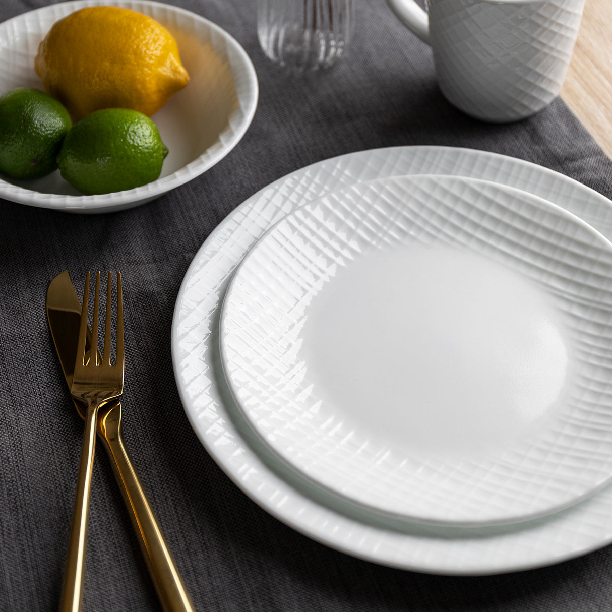 Speiseteller Linen Weave, 26 cm