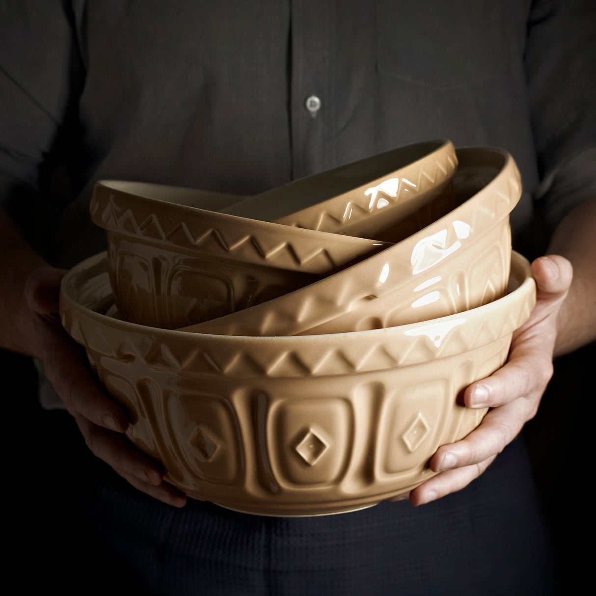 Rührschüssel - CANE, beige, in 6 Größen