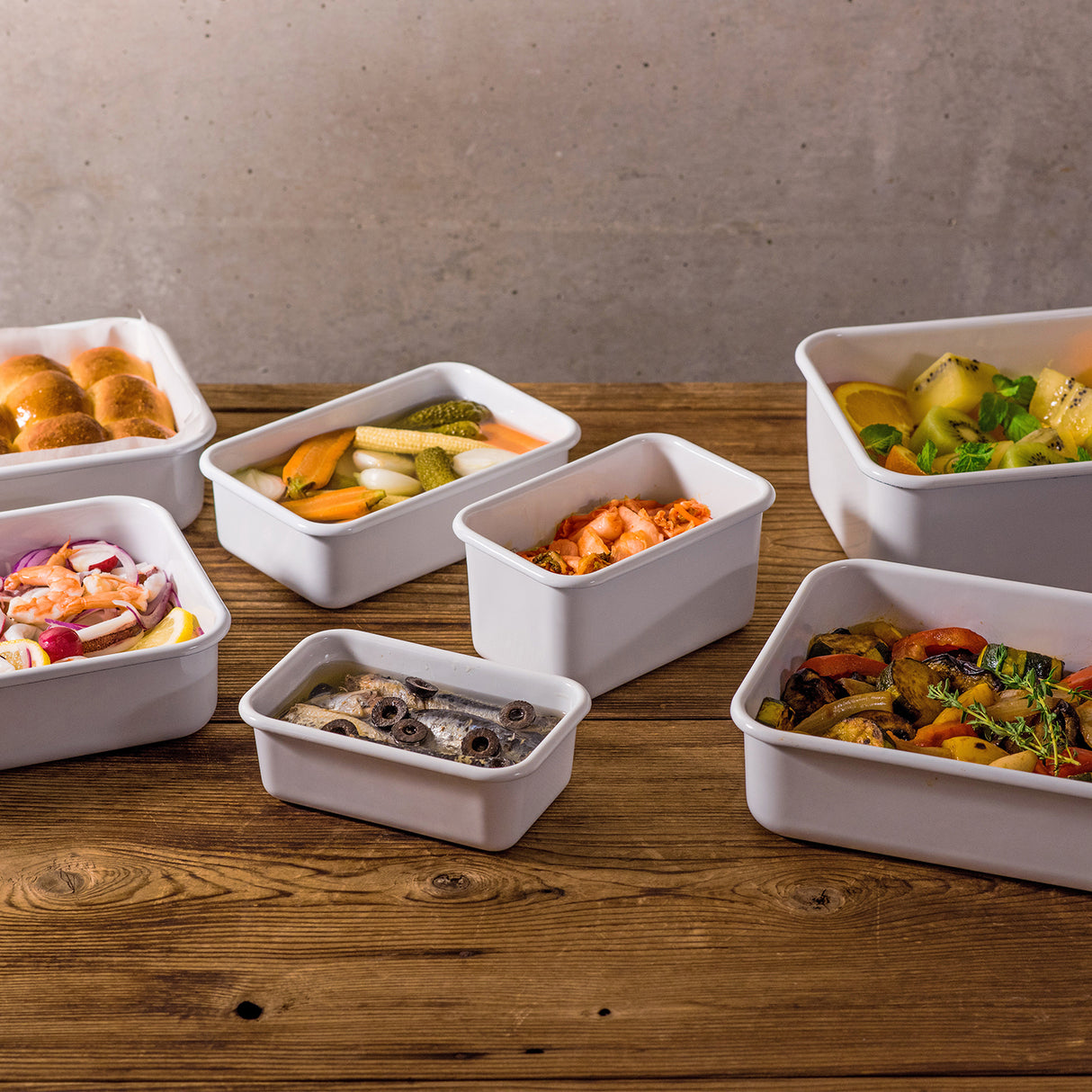 Vakuum Emaille Frischhaltedose, L flach