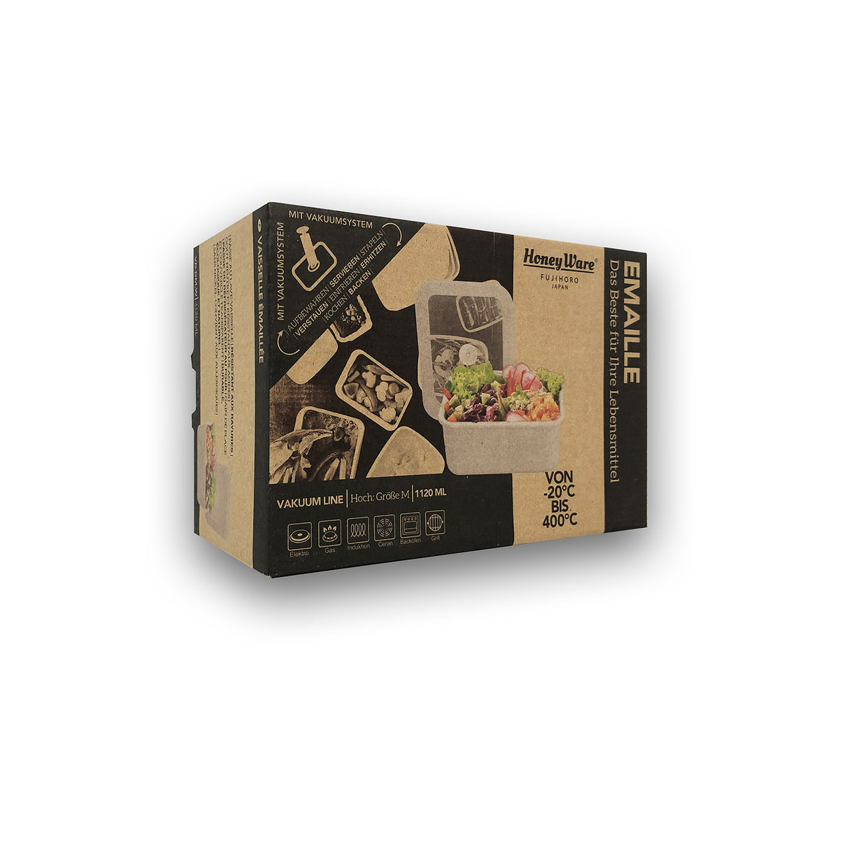 Vakuum Emaille Frischhaltedose, M hoch