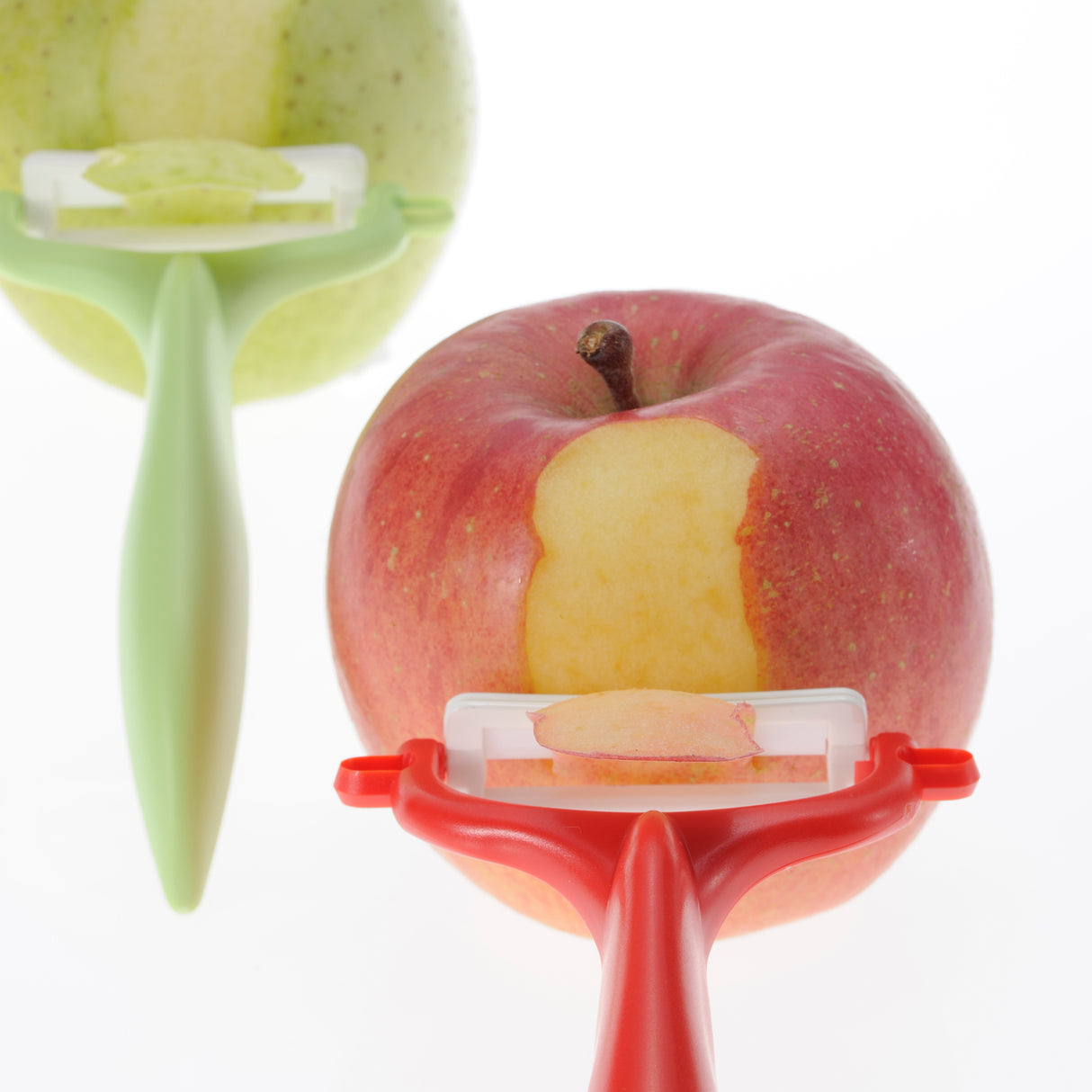 Santokumesser mit Schäler Set, rot, Klinge: 14 cm