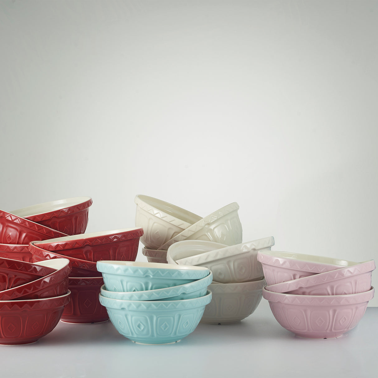 Rührschüssel, Steingut, pink, in 3 Größen