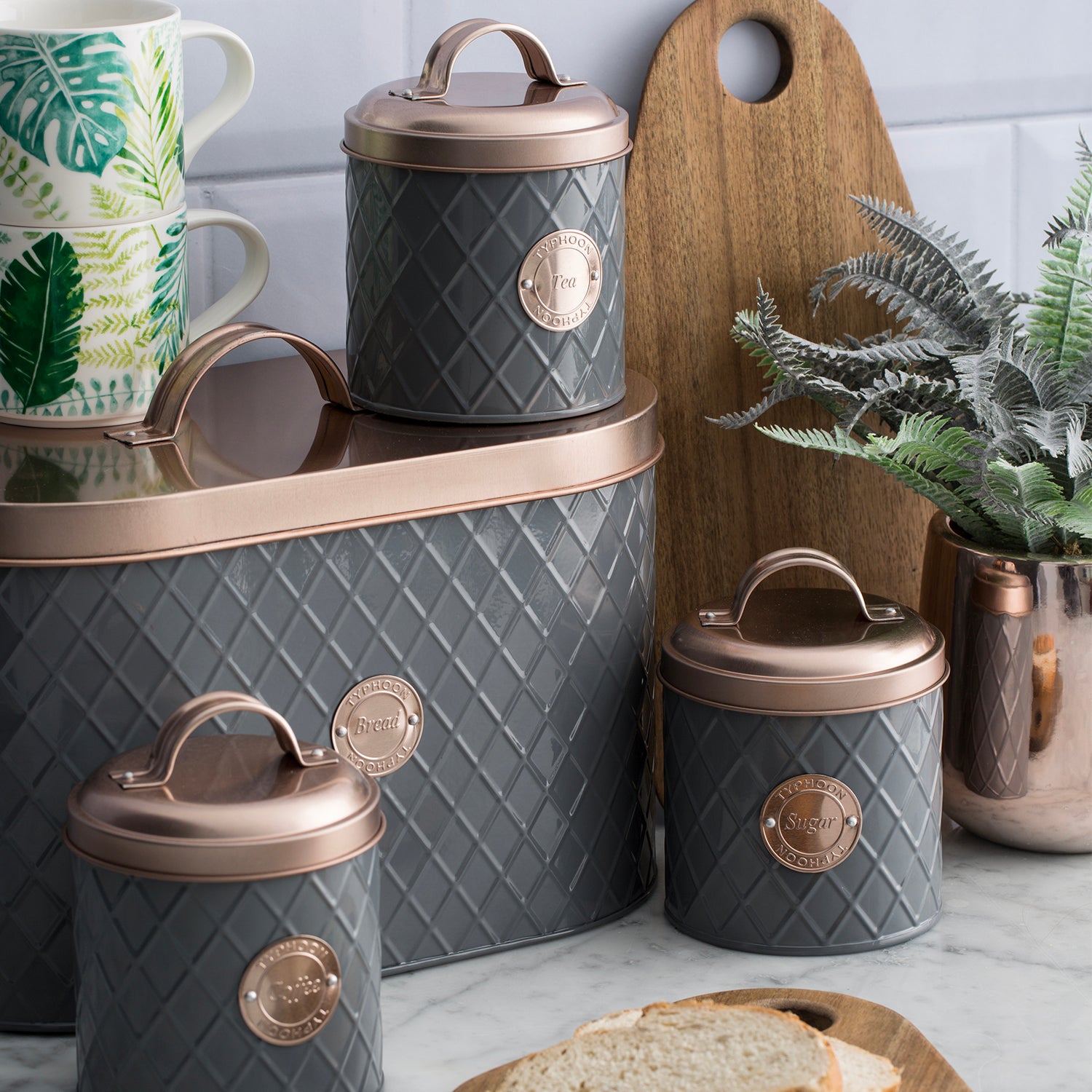 Henrik Copper Brotkasten, anthrazit / kupfer, 10 Liter