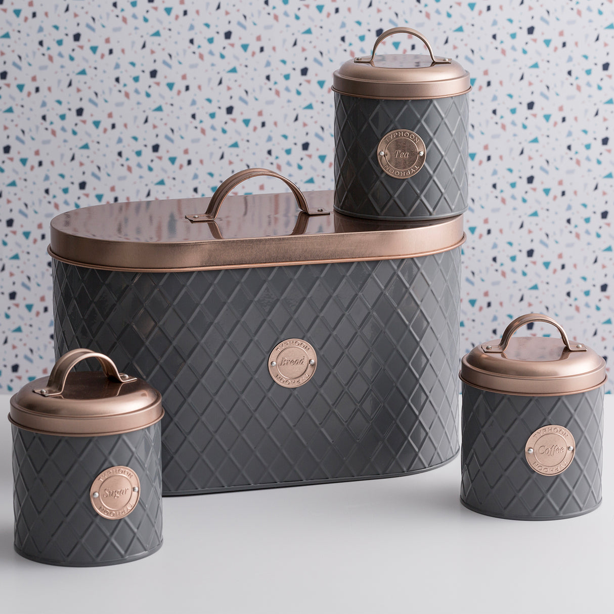 Henrik Copper Brotkasten, anthrazit / kupfer, 10 Liter