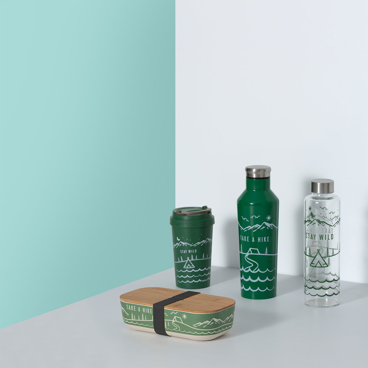 PURE | STAY WILD Trinkflasche aus Glas, 600 ml