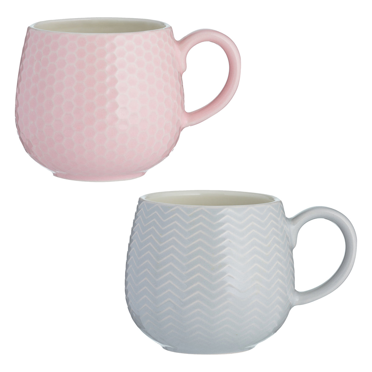 Geprägte Tasse wabenförmig, 350 ml, in 2 Farben