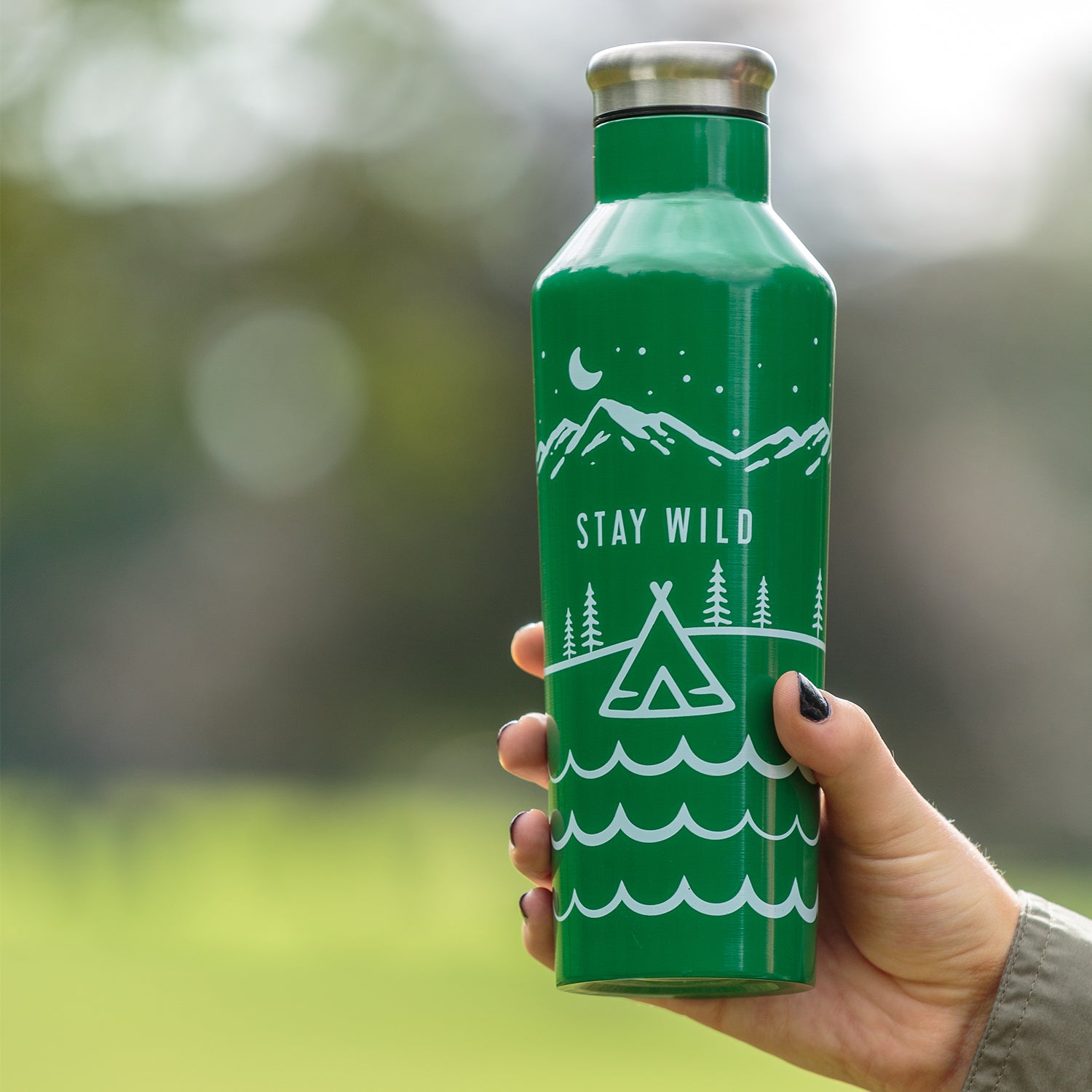 PURE | STAY WILD Isolierflasche aus Edelstahl, 500 ml