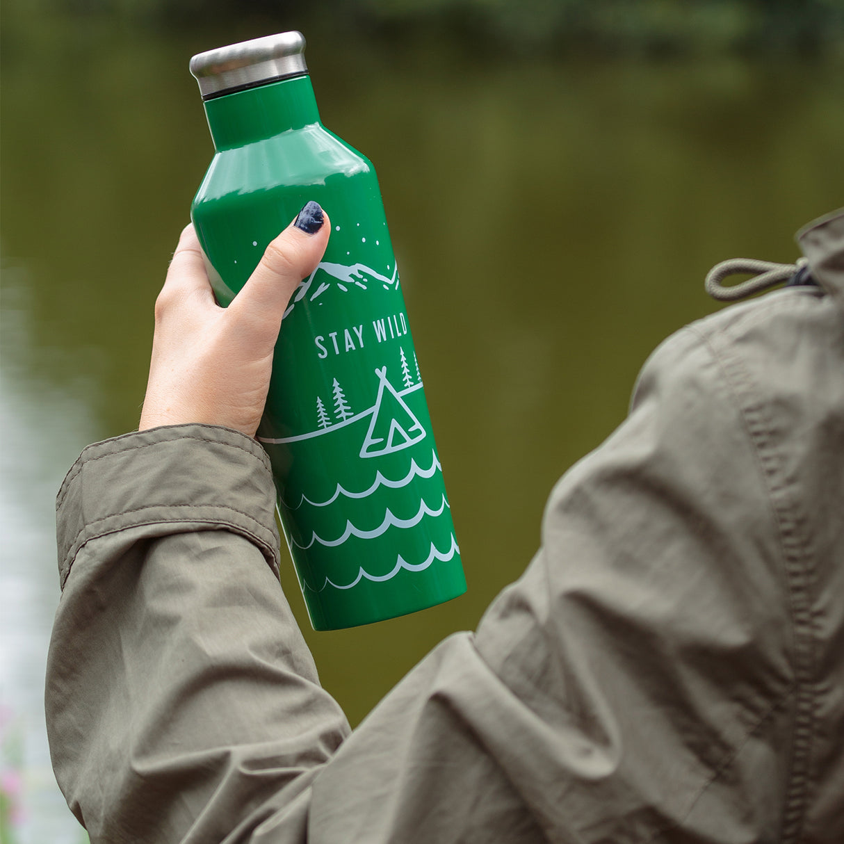 PURE | STAY WILD Isolierflasche aus Edelstahl, 500 ml