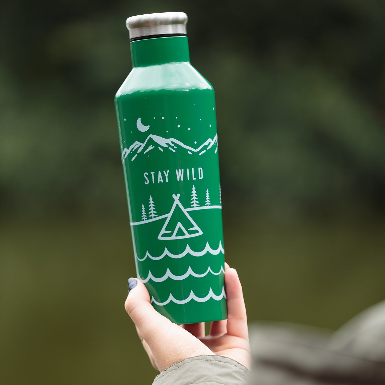 PURE | STAY WILD Isolierflasche aus Edelstahl, 500 ml