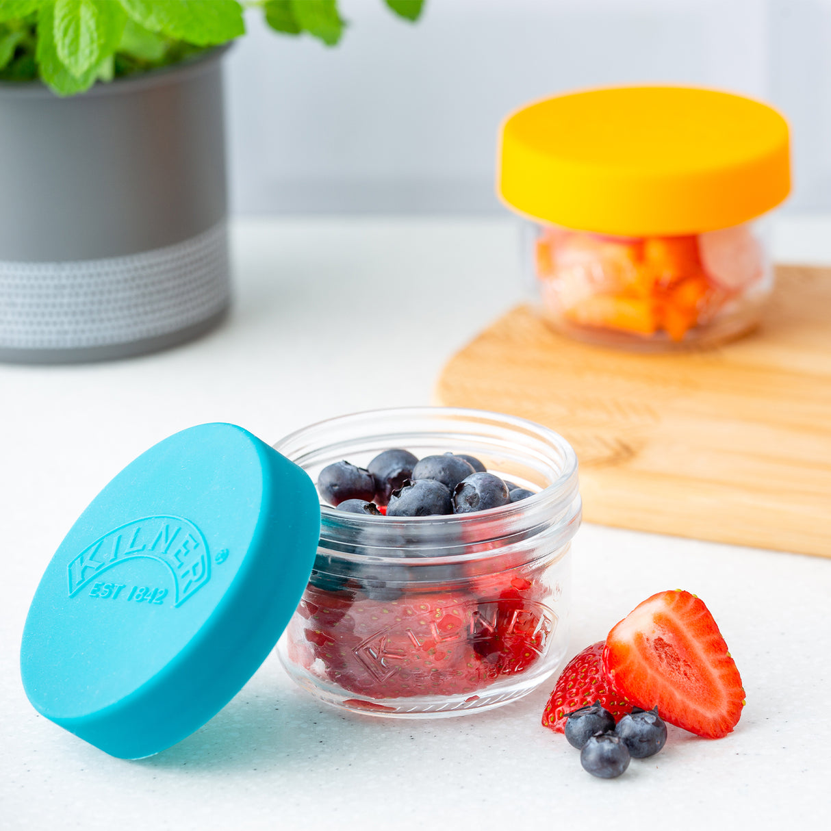 Snackgläser (Mini-Vorratsgläser mit Silikondeckel), 125 ml