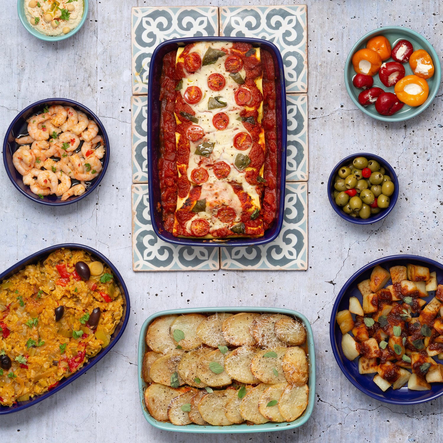 Worlds Foods | Ofenform, rechteck, dunkelblau, 29 x 19 cm