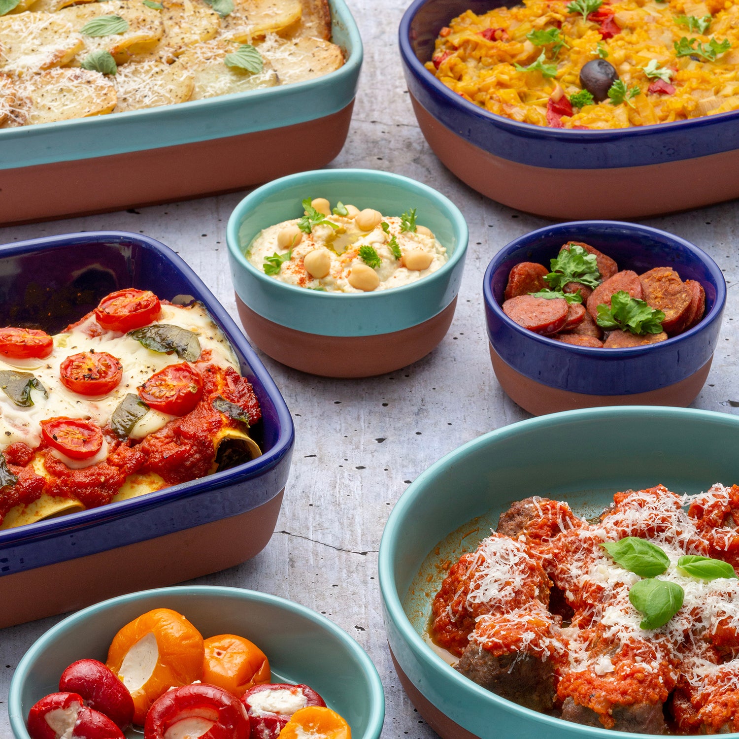 Worlds Foods | Ofenform, rechteck, dunkelblau, 29 x 19 cm