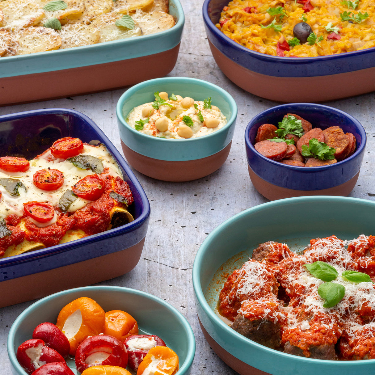 Worlds Foods | Tapas Schale, rund, hellblau, 3 Größen