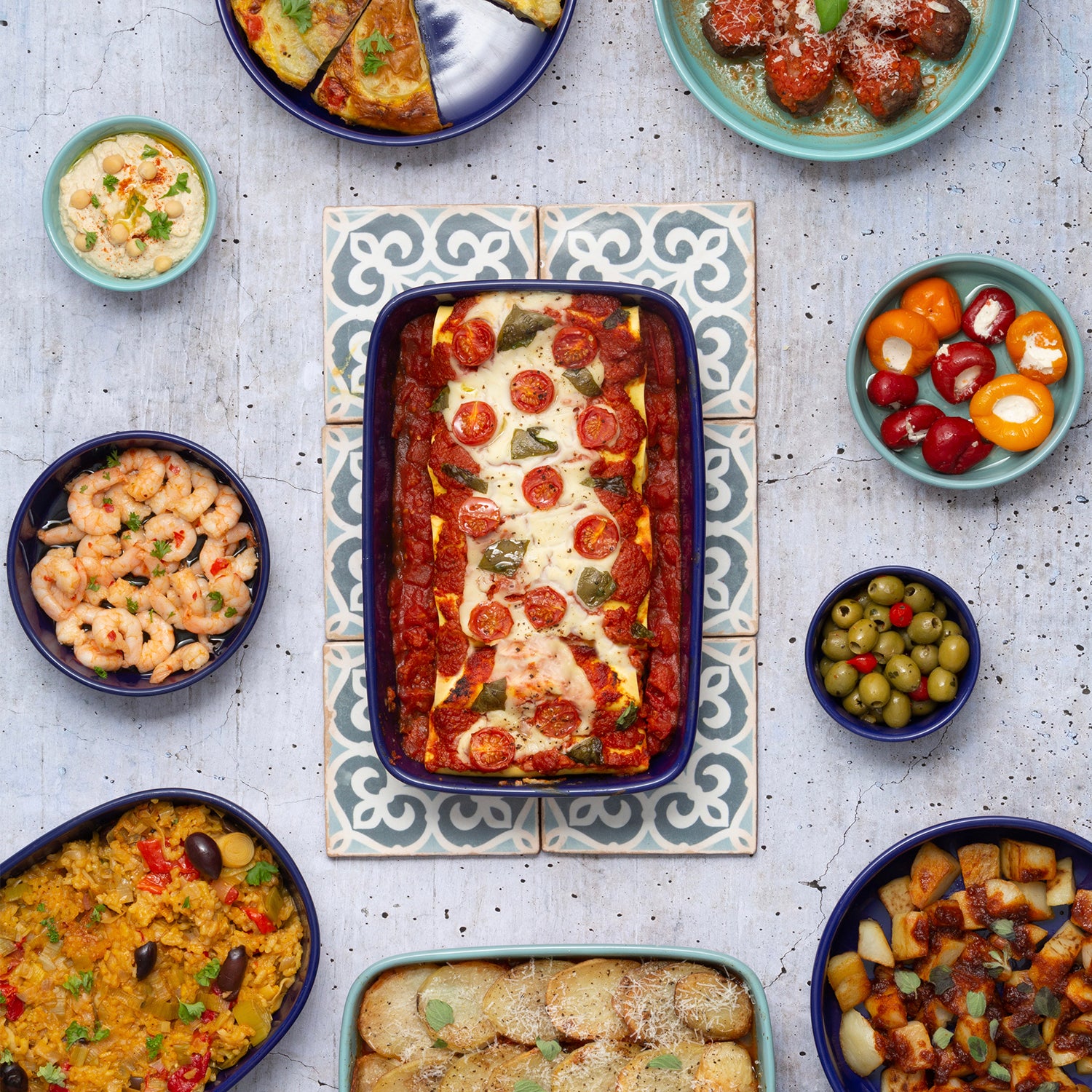 Worlds Foods | Tapas Schale, rund, hellblau, 3 Größen