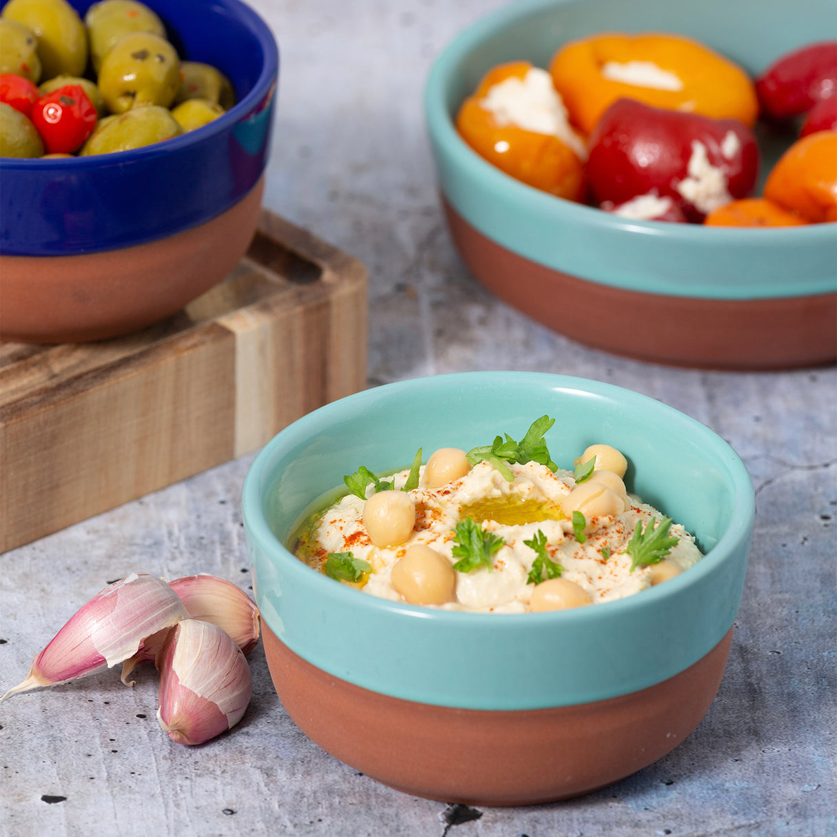 Worlds Foods | Tapas Schale, rund, hellblau, 3 Größen