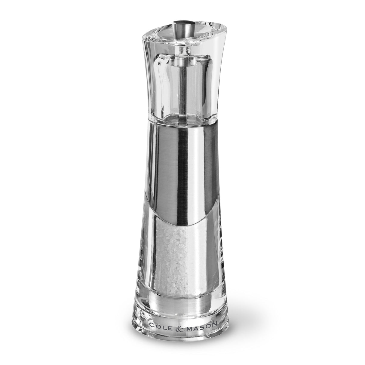 Acryl-Edelstahl-Mühle BOBBI, Salzmühle, Höhe: 18,5 cm
