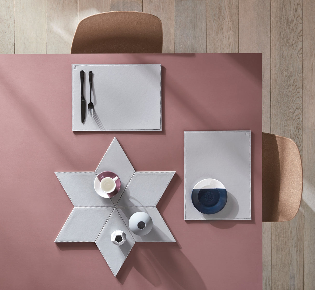 Platzset rechteckig, schwarz/grau