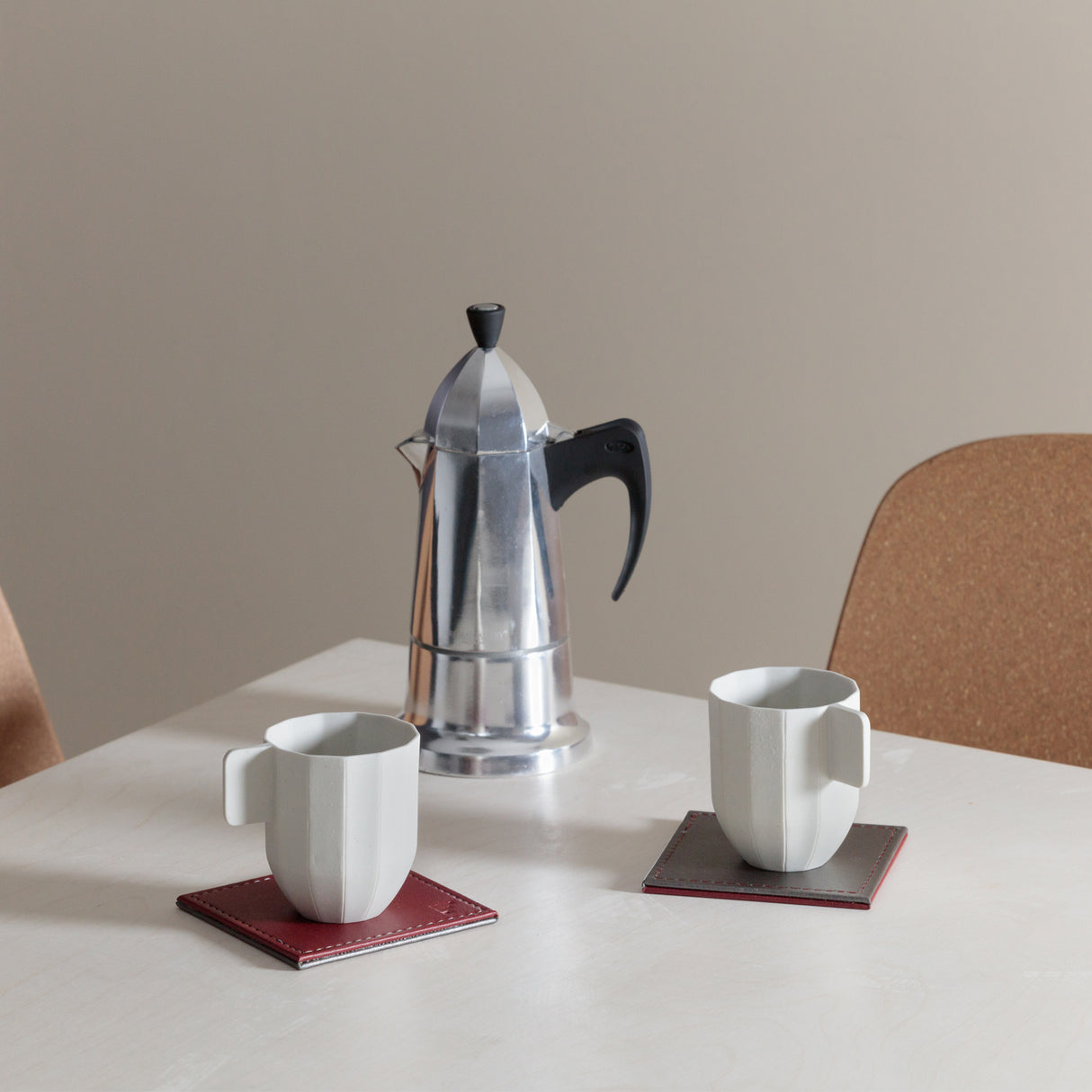 Untersetzer burgund/anthrazit, Kunstleder