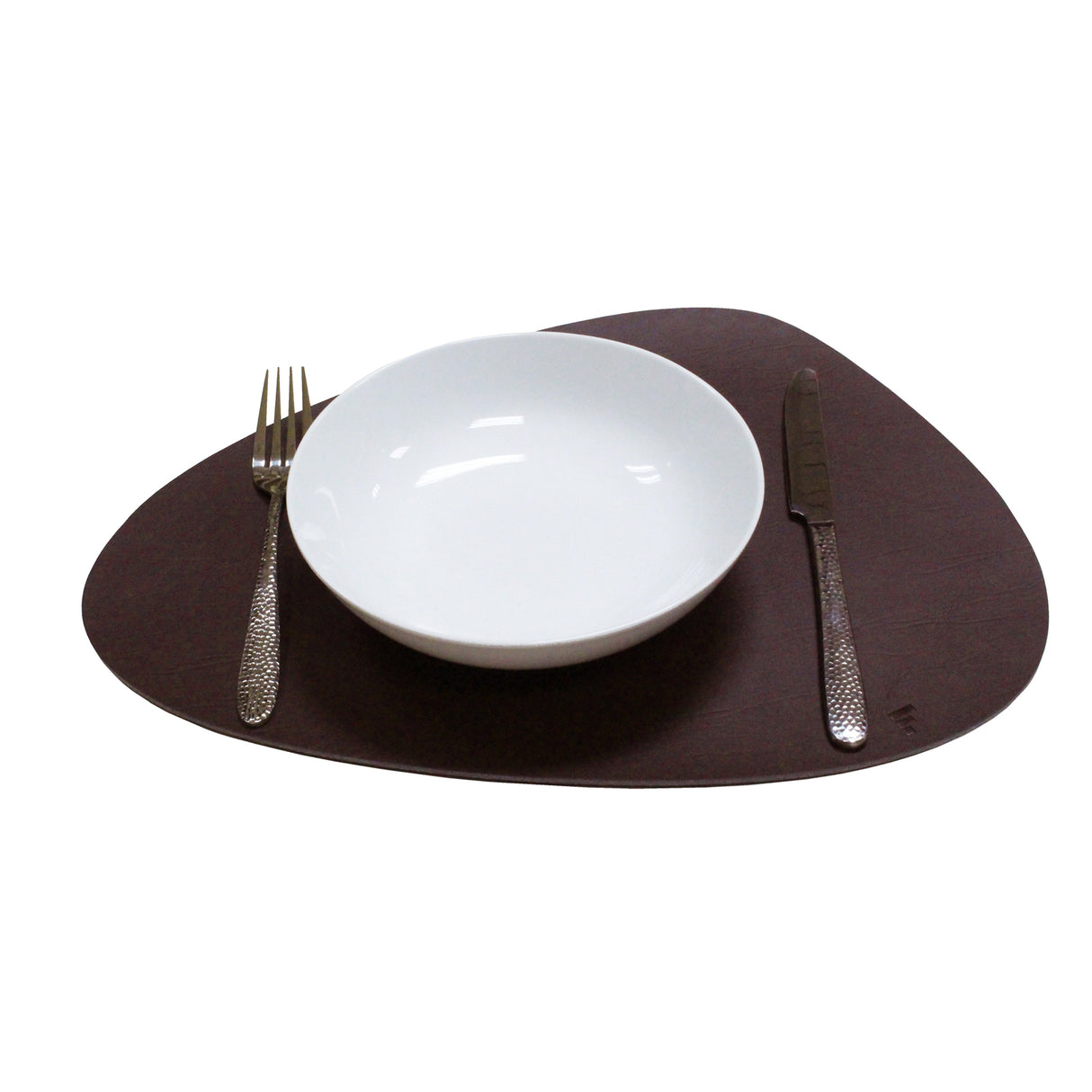 Platzset recyceltes Leder, kieselförmig, braun 41 x 30 cm