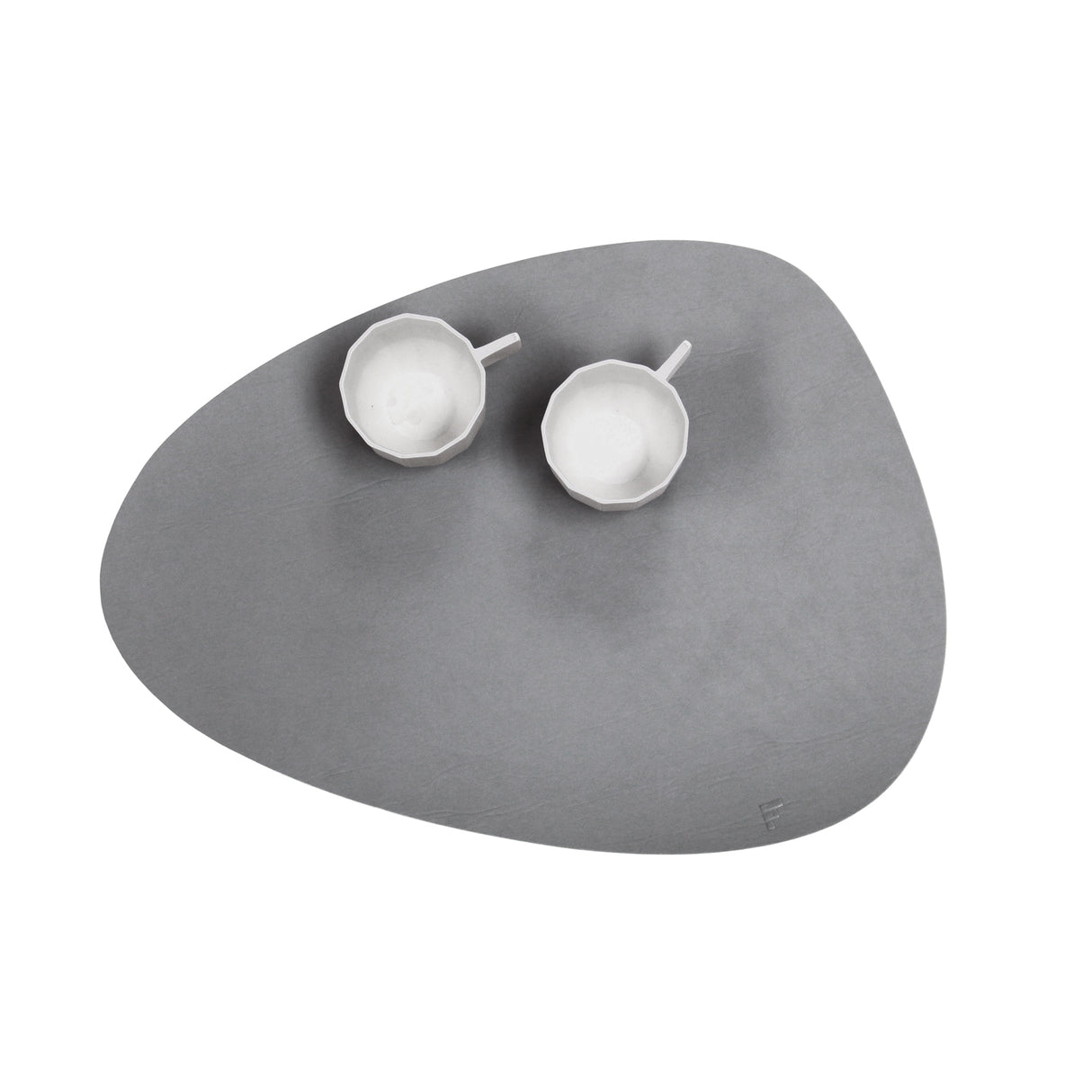 Platzset recyceltes Leder, kieselförmig, grau 41 x 30 cm