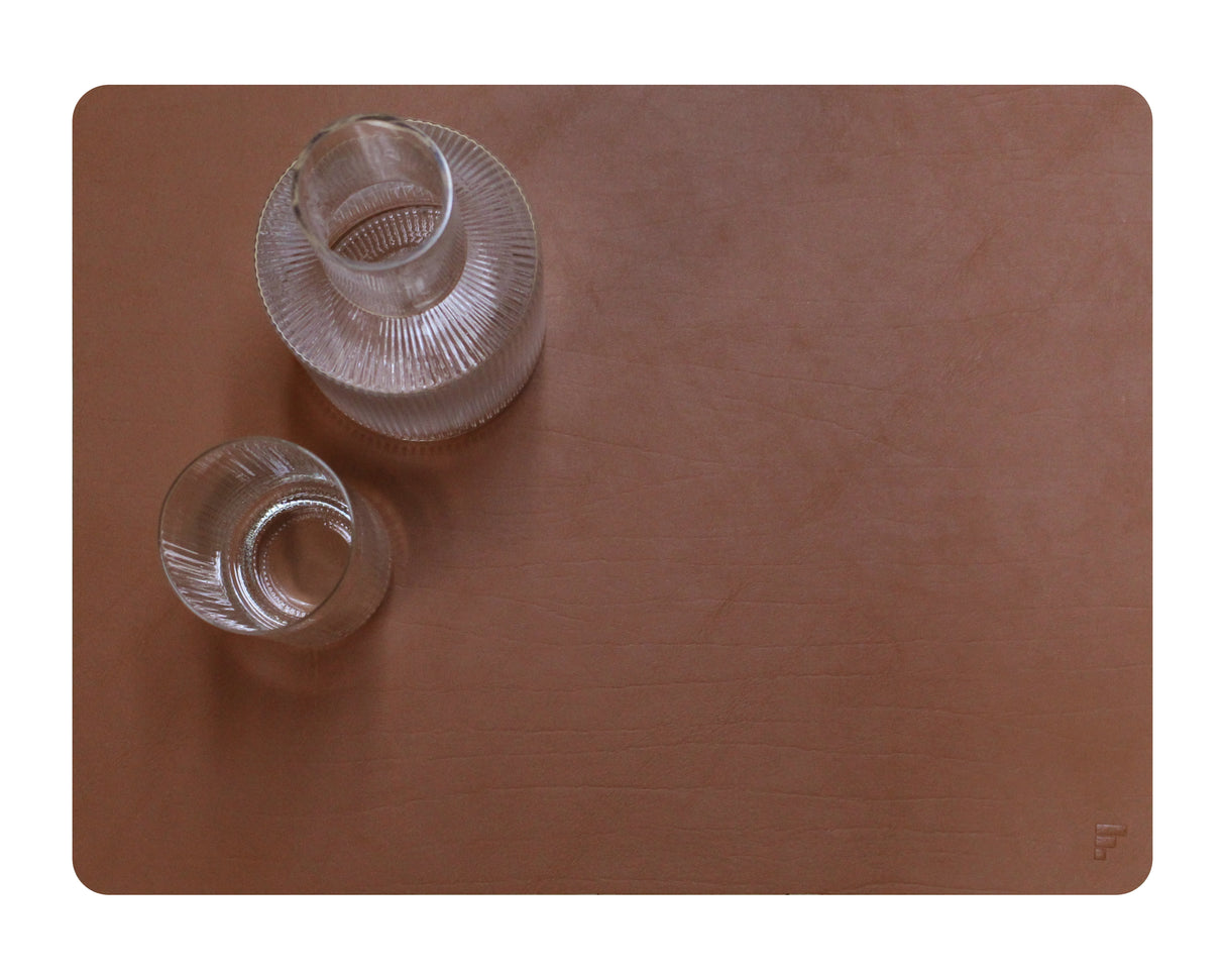 Platzset recyceltes Leder, rechteckig, hellbraun 40 x 30 cm