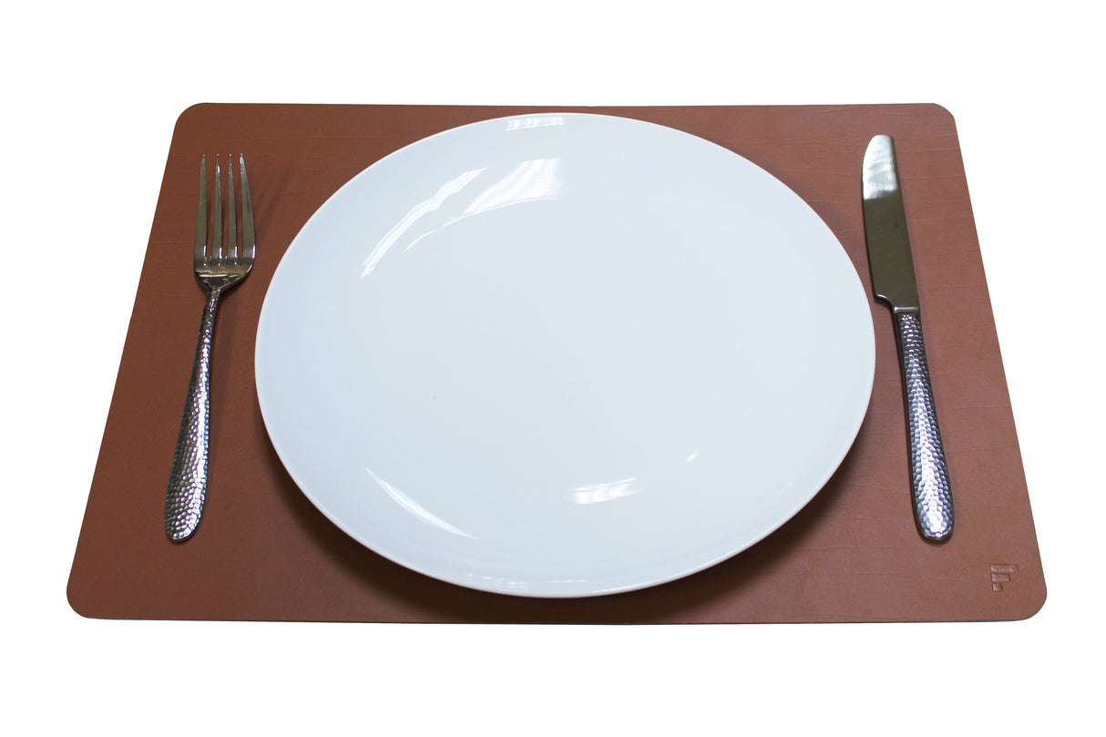 Platzset recyceltes Leder, rechteckig, hellbraun 40 x 30 cm