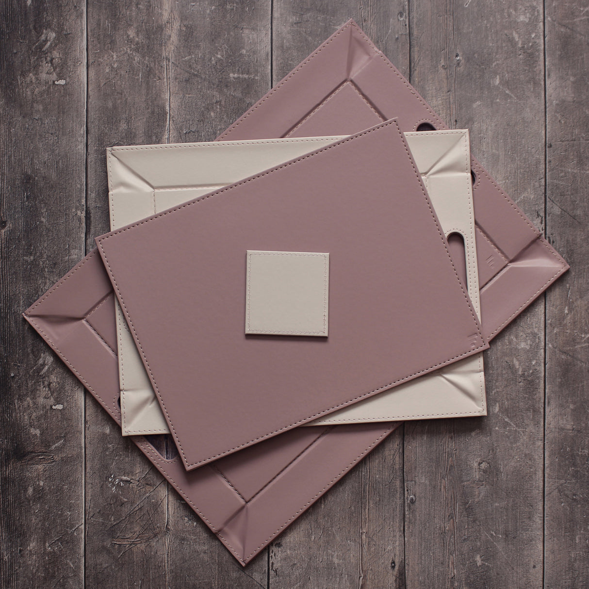 Tablett, Tischset, Untersetzer, Altrosa/Stein