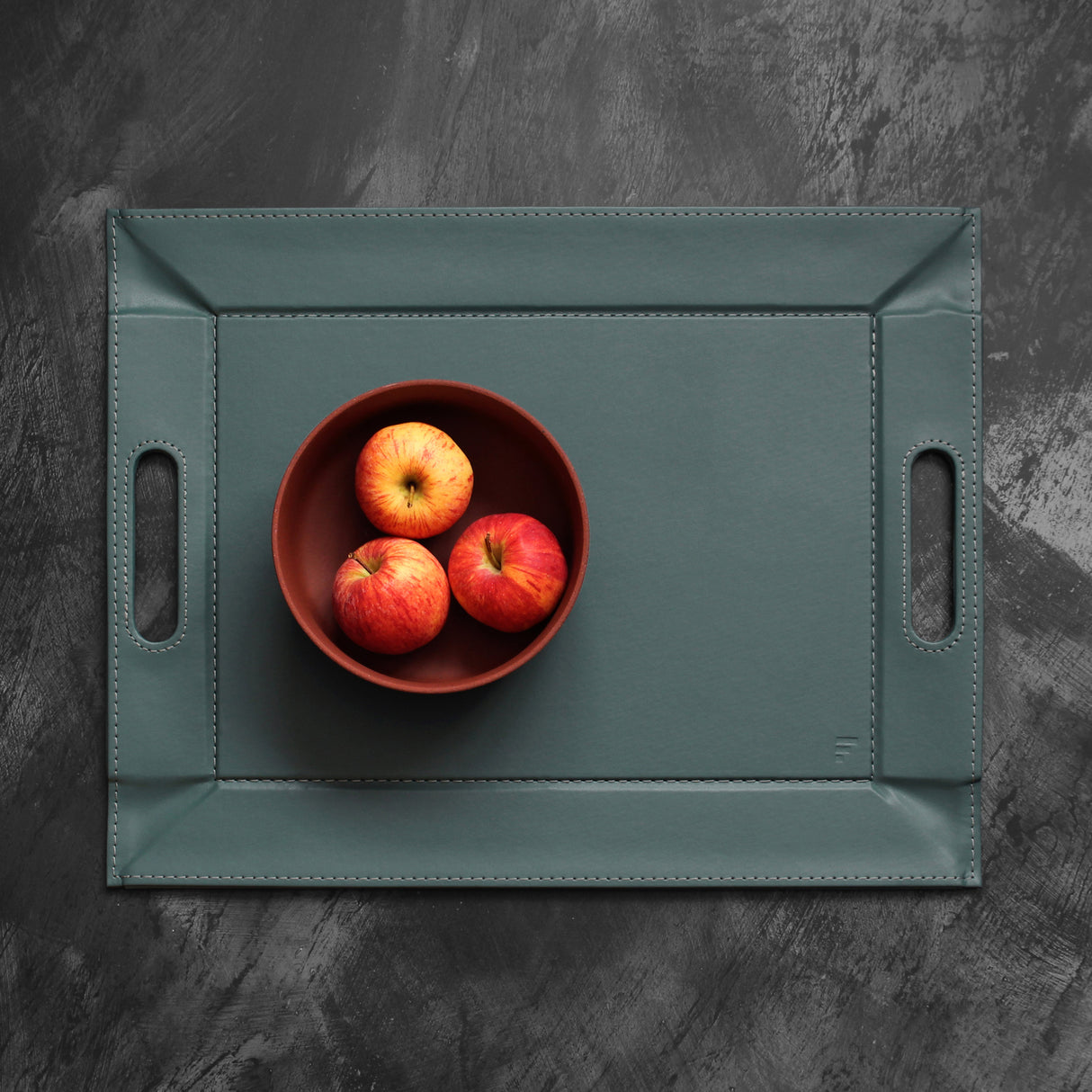 Tablett, Tischset, Untersetzer, Petrol/Anthrazit