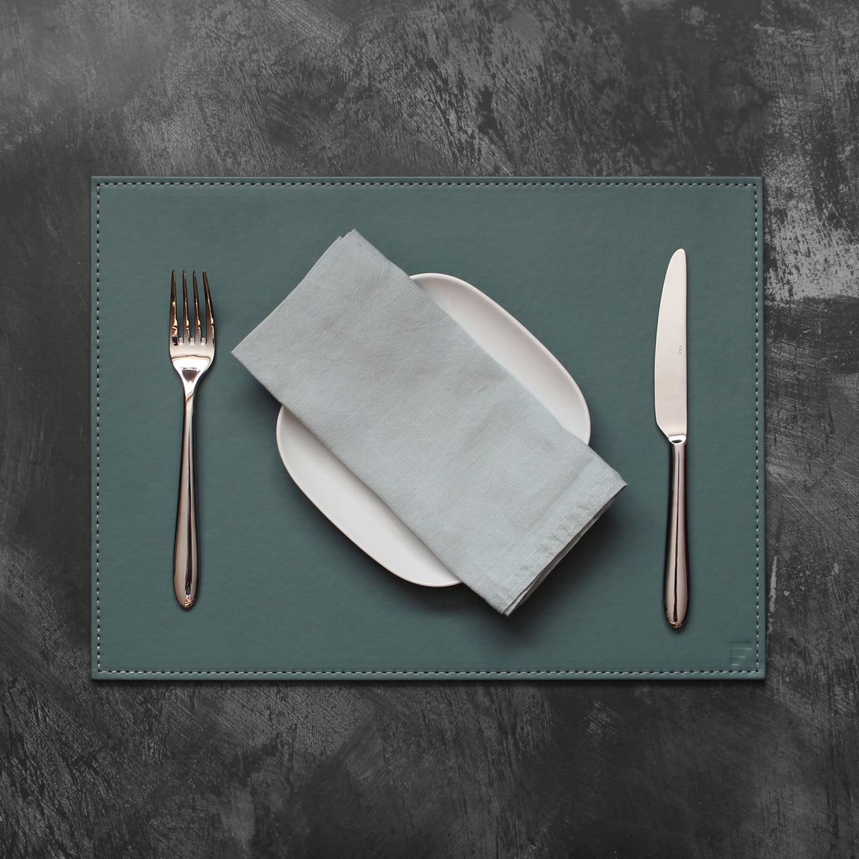 Tablett, Tischset, Untersetzer, Petrol/Anthrazit