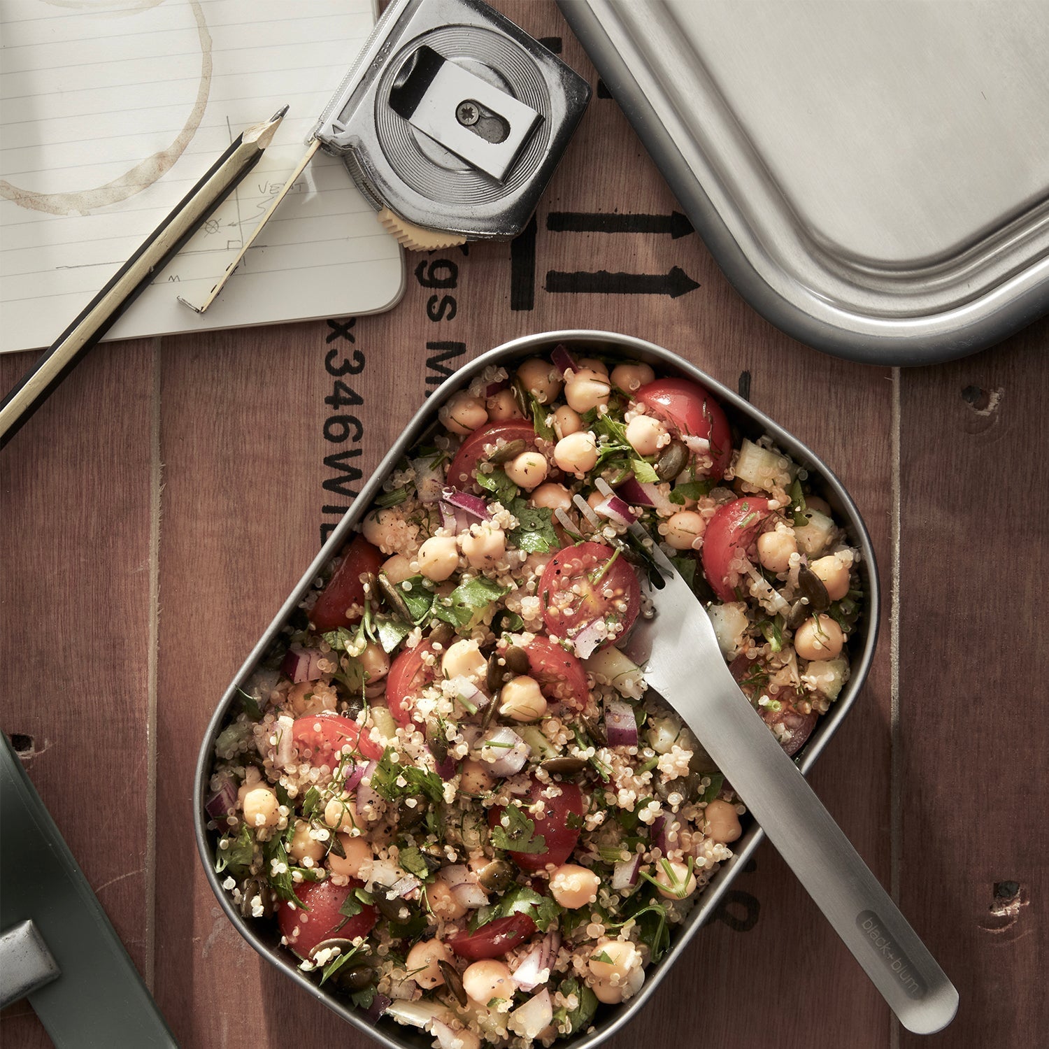 Lunchbox aus Edelstahl, 600 ml