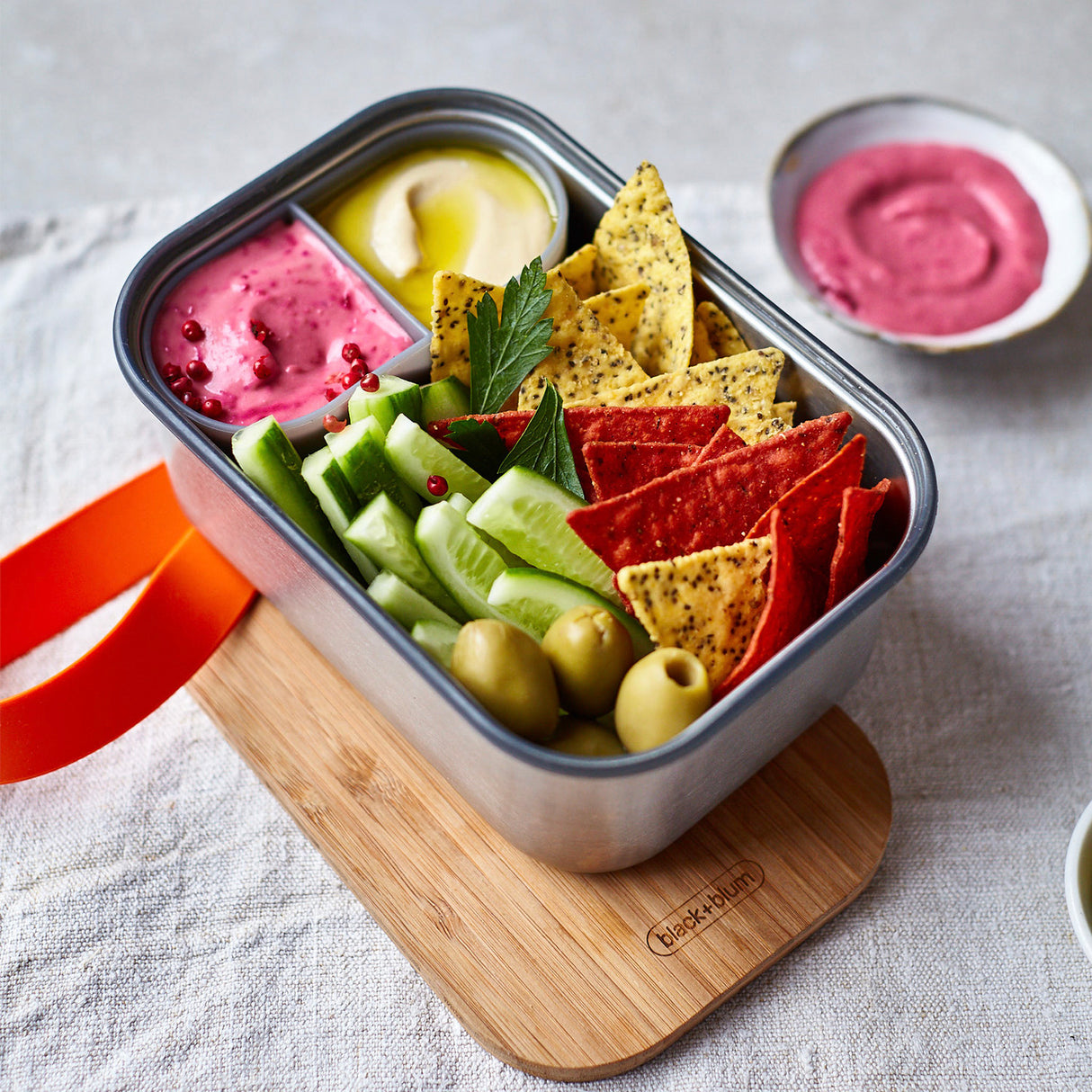 Brotdose aus Edelstahl, Orange, 1250 ml