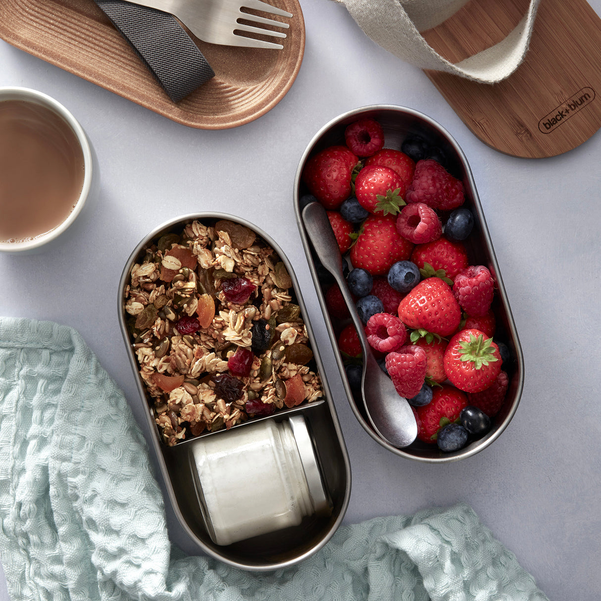 Bentobox-Set aus Edelstahl, 2 x 500 ml Box