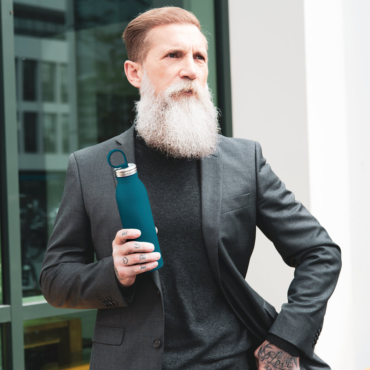 Chilled Isolierflasche, Petrol-Blau, 550 ml