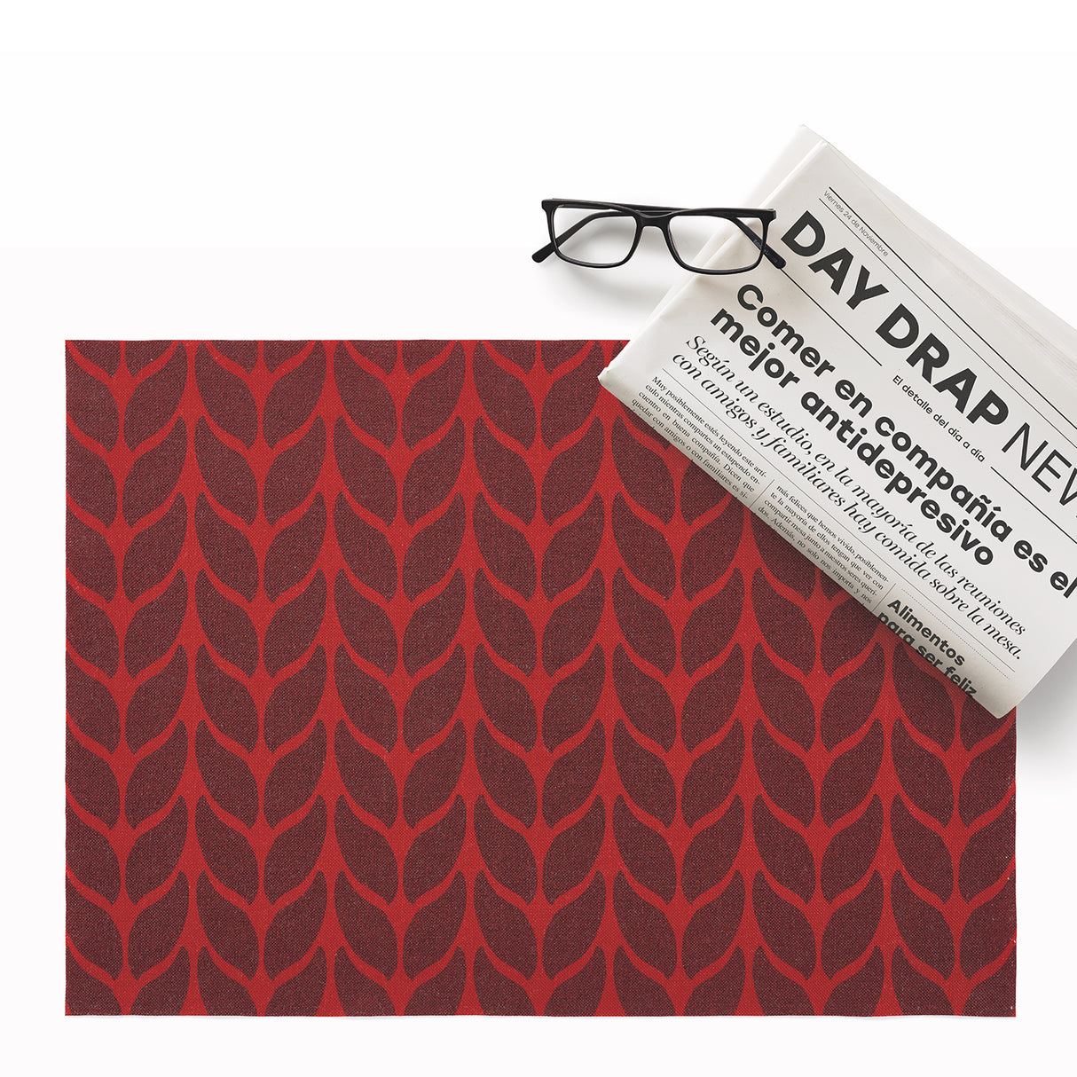 Soft Wool Red - Tischset mit Lotoseffekt, 2er Set