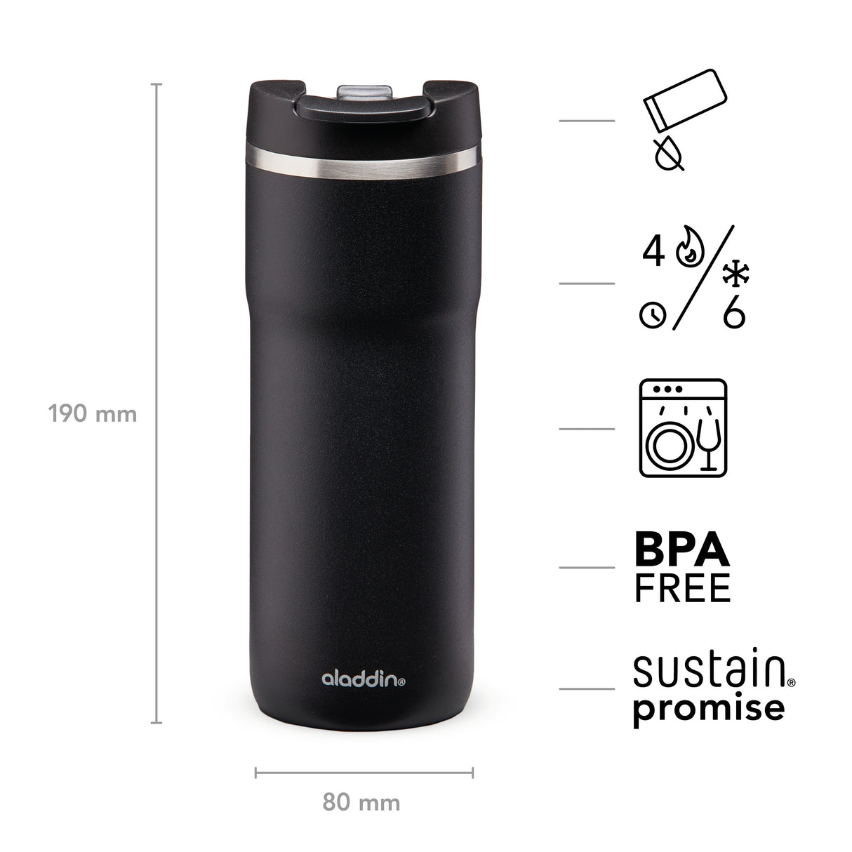 Barista Thermobecher, Lava-Schwarz, in 3 Größen