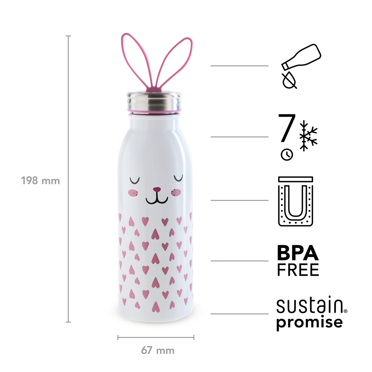 Zoo Kinder Isolierflasche Hase, 430 ml