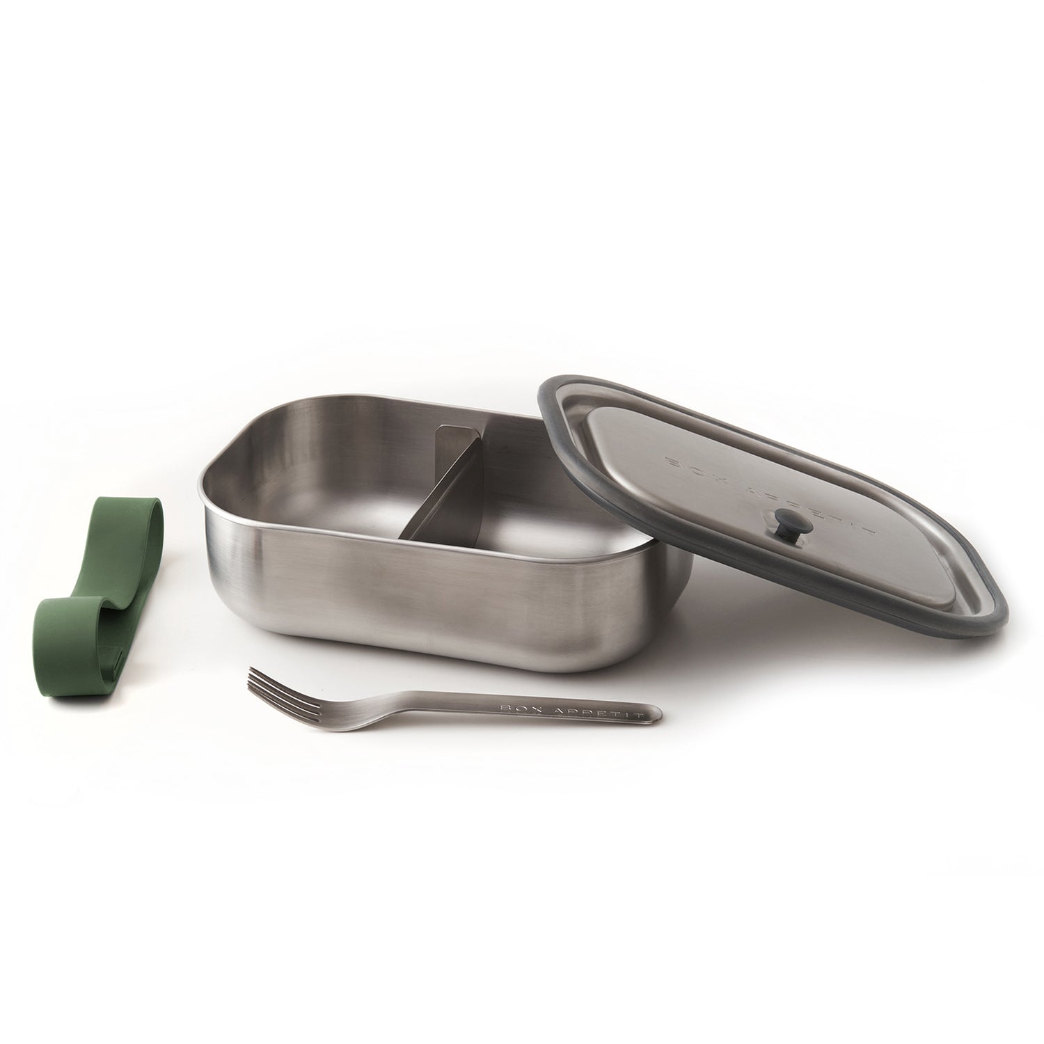 Lunchbox aus Edelstahl, olive
